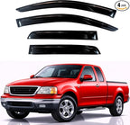 KPY Rain Guards Fit for 1997-2003 Ford F150 SuperCab & 2004 F150 Heritage SuperCab, Out-Channel Window Visors Vent Wind Deflectors 4PC, 1997-1999 Ford F250 SuperCab Light Duty (Extended Cab Only)