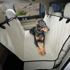 Dog Backseat Cover with Hammock for Cars, SUVs, and Trucks – Waterproof Layers, Nonslip Seat Protector, Durable Nylon Clips, K9 Shield with Heavy Duty Thread, (Regular, Tan)