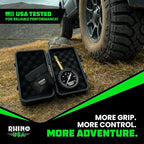 Rhino USA Adjustable Tire Deflators with Gauge (0-60psi) Calibrated & Automatic Tire Air Down Tool - Large 2" Easy Read Glow Dial & Solid Brass Hardware - Best Offroad Deflator for Jeep, Truck or ATV