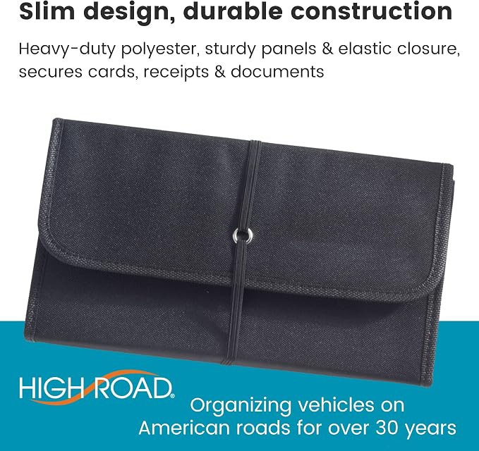 Glove Box Organizer - Insurance and Registration Holder for Car Documents and Paperwork - Expandable Front Seat Organizer with Card Pockets