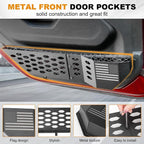 Metal Front Door Pocket, Storage Box Compatible with Jeep Wrangler JL JLU 4XE (2018-2026) & Gladiator JT (2020-2026) Accessories, 2PCS Door Net Pockets Replacement | Not for Power Seats