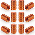 12PCS Tire Valve Stem Caps, Car Exterior Accessories, Aluminum Alloy Valve Cover Universal for Cars, Trucks, Motorcycles and Bicycles (Orange)