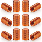 12PCS Tire Valve Stem Caps, Car Exterior Accessories, Aluminum Alloy Valve Cover Universal for Cars, Trucks, Motorcycles and Bicycles (Orange)