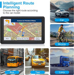7" GPS Navigator for Car Truck RV, Car GPS Navigation System with 2026 Maps, Lifetime Free Updates, Voice Guidance, Speed & Red-Light Camera Alerts, Custom Truck Routing (Blue)
