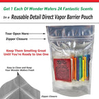 Wonder Wafers Car Air Freshener, Sample Pack, Resealable Vapor Barrier Bag, Includes All 24 Scents (24 Pack)