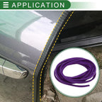 Universal Car Door Edge Protective Sealing Strip U-Type Door Scratch Protection Guard, 16.40ft 5m, Anti-scratch Collision, PVC Iron, Purple
