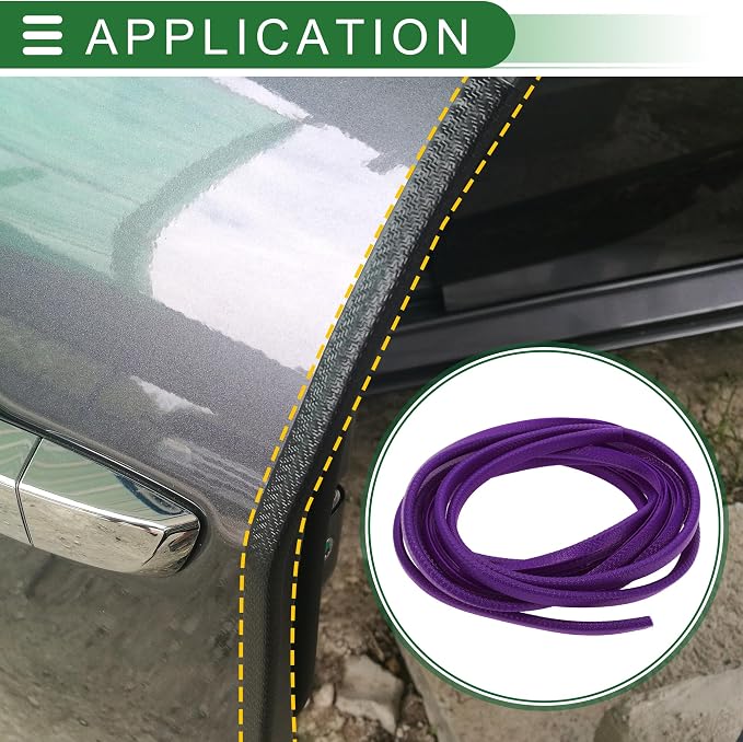 Universal Car Door Edge Protective Sealing Strip U-Type Door Scratch Protection Guard, 16.40ft 5m, Anti-scratch Collision, PVC Iron, Purple