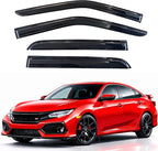 KPY Rain Guards Fit for 2016-2021 Honda Civic, Out-Channel Window Visors Vent Wind Deflectors 4PC, Car Accessories for 16-21 Civic (Sedan Only)