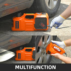 5 Ton 12V Electric Car Jack Hydraulic, 5-in-1 Portable Car Jack with Tire Inflator & Impact Wrench, LED Light Auto Stop Safety Lock for SUV MPV, Garage & Roadside Emergency Use