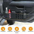 Metal Front & Rear Door Storage Box Pockets Door Side Insert Organizer with Cup Holder Compatible with 2018-2024 2025 Jeep Wrangler JL JLU & 2020-2024 2025 Gladiator JT Interior Accessories, 4pcs