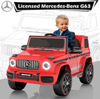 Licensed Mercedes-Benz G63 Car for Kids, 12V 7AH Ride on Car w/Parent Remote Control, LED Headlights, Music Player & Horn, Soft Start, Low Battery Prompt, Kids Electric Car, Red