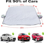 MAXORION Custom Fit Windshield Snow Cover for Tesla Model 3 & Y. Windshield Cover for Ice and Snow Comes with Heavy Duty Ice Scraper & Snow Brush. Tesla Model 3 & y Accessories. 69x55 inc