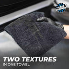 Creature Edgeless Auto Detailing Towels (10-Pack) Professional 70/30 Blend, Dual-Pile Plush Microfiber, Buffing & Polishing, 420gsm, 16in x 16in, Black
