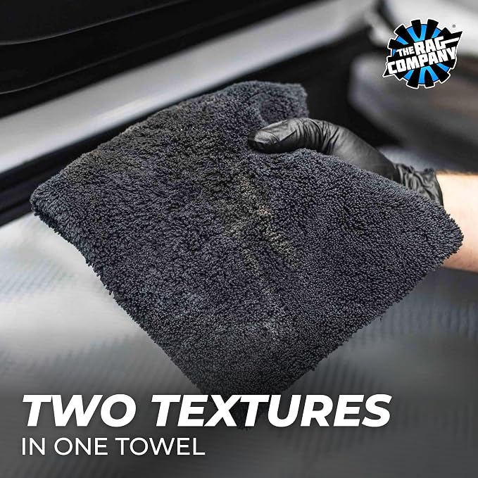 Creature Edgeless Auto Detailing Towels (10-Pack) Professional 70/30 Blend, Dual-Pile Plush Microfiber, Buffing & Polishing, 420gsm, 16in x 16in, Black