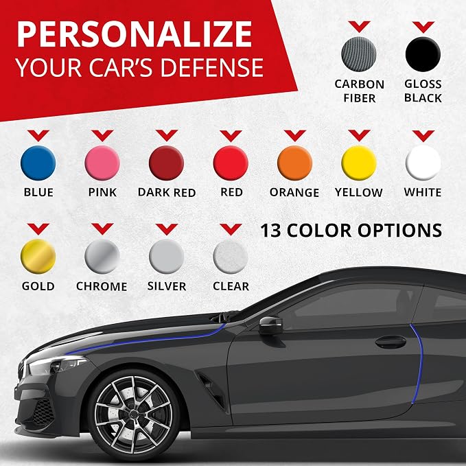 Car Door Edge Protector – Universal DIY Edge Trim to Prevent Scratches & Dings – Flexible Adhesive Molding Trim for Cars, Trucks & SUVs (10 Ft - Blue)