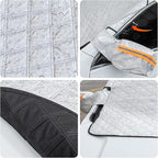 Car Windshield Snow Cover, Magnetic Windshield Snow Cover 4-Layer Protection for Snow, Ice, Frost, Sunlight, Car Windshield Cover with Side Mirror Protector Fit for Most Cars Sedan Compact SUV