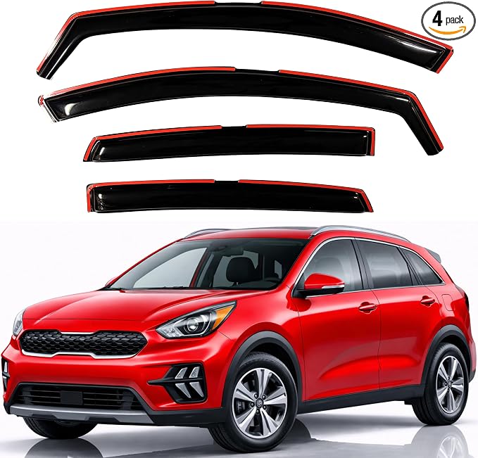 KPY Rain Guards Fit for 2017-2022 Kia NIRO, in-Channel Window Visors Vent Wind Deflectors 4PC, Car Accessories for 17-22 NIRO