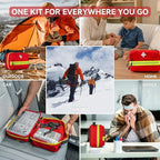 Premium First Aid Kit, 219 Pcs Fully Stocked, Organized Emergency Medical Kit with Zip Stitch Wound Closure, Ideal for Car, Travel, Hiking, Home, Businesses, HSA/FSA Approved (Large)