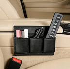 Car Door Window Armrest Pad, Artificial Leather Side Storage Box, Auto Interior Organizer Pocket for Truck SUV, Black