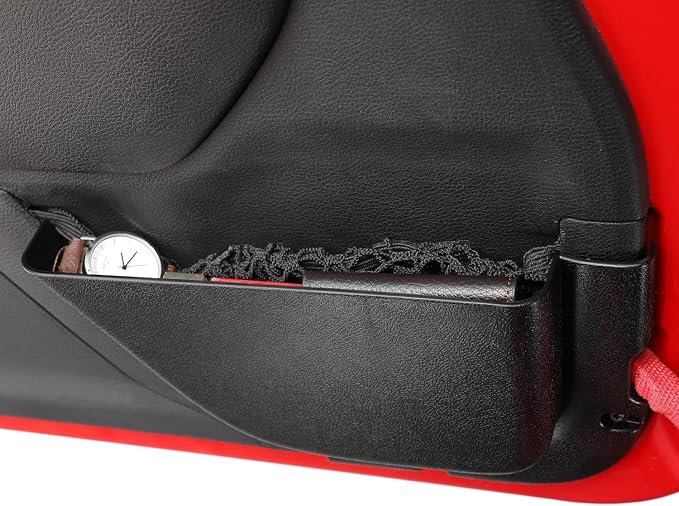 for Wrangler JK Front Door Pockets Storage for Jeep Wrangler JK JKU Sport X Sahara Rubicon 2011-2017 Black Accessories 2pcs