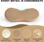 Car Seat Cushion - Memory Foam Car Seat Pad - Sciatica & Lower Back Pain Relief - Car Seat Cushions for Driving - Road Trip Essentials for Drivers(Beige)