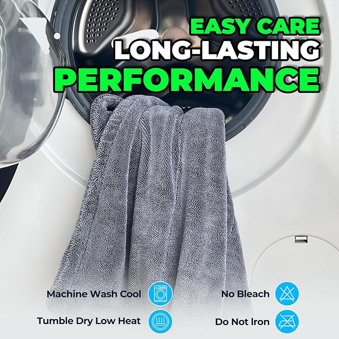 1-Pack Double-Sided Microfiber Towels for Cars Gray 26.8 x 32.3 in | Dual-Sided Design, Ultra Absorbent, Scratch-Free, Streak-Free Finish, Machine Washable