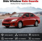 Corolla Rain Guards - Window Visors for Toyota Corolla 2009-2013, Outside-Mount Tape-On Side Window Wind Deflectors for Corolla Accessories, Vent Visors Shades Rainproof 4PCS