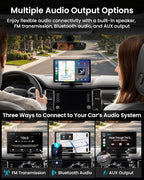 11'' Wireless CarPlay & Android Auto Screen for Car, Full Laminated HD Touchscreen, 4K Dash Cam, 1080P Rear Camera, 5GHz WiFi, Bluetooth 5.0, FM/AUX, Phone Mirroring, Voice Control, 64GB Card Included