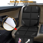 Car Seat Protector for Child Car Seat, Durable 600D Fabric Waterproof Car Seat Cover with Thick Pad Non-Slip Backing，No Imprints (Black 1pc)