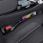 Car Seat Gap Filler, 2 Pack No-Drop Seat Side Gap Seam Filler Organizer with Phone Holder, Universal Fit Fill The Gap Between Seat and Console, Perfect for Car SUV Truck Black
