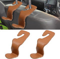 2Pcs Car Seat Headrest Hooks, Back Seat Purse Leather Hanger Holder Hook, Magnetic Storage Organizer for Purses Handbag Grocery Bags Coats