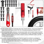 Tubeless Tire Puncture Repair Kit with Mushroom Plug, Repairs punctures and Flat Tires for Motorcycles, Cars, Trucks, ATVs and Tractors