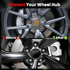 4 Pack Car Wheel Center Hub Cap Kit with 22 Lug Nut Covers, 2.2 In (56mm) Wheel Rim Covers Center Hubcaps for Model 3 / Y, Glossy Black Gray & Silver Exterior Decoration Accessories for Tesla