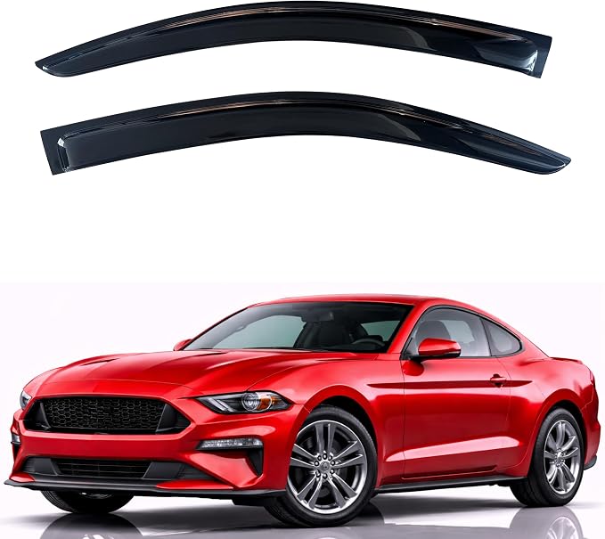 KPY Rain Guards Fit for 2015-2023 Ford Mustang, Out-Channel Window Visors Vent Wind Deflectors 2PC, Car Accessories for 15-23 Mustang