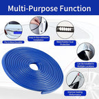 Car Door Edge Guards, 16Ft Rubber Seal Car Door Edge Trim, U Shape Door Edge Protector Guard, Aluminum Weather Proofing Automotive Door Edge Molding, Protection for Most Cars (Blue)