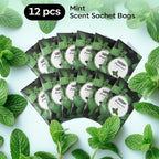 12 Pack Peppermint Scented Sachets for Drawer, Closet Odor Eliminator Air Freshener Bags, Cool Mint Fragrance for Car & Home Aroma