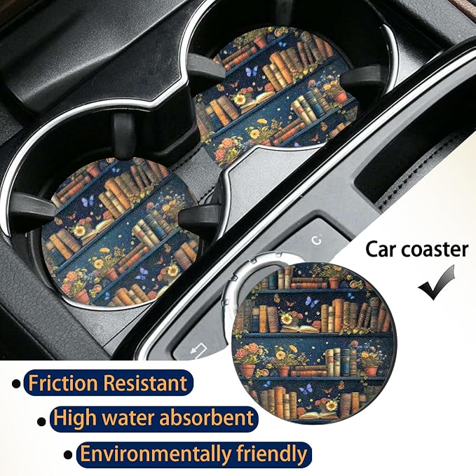 Personalized Bookshelf License Plate Frames，Book Car Accessories for Women and Men ，Cute License Plate，Aluminum License Plate Frame Fits Standard US Vehicles Size 12.2 x 6 Inch (Blue-Bookshelf)