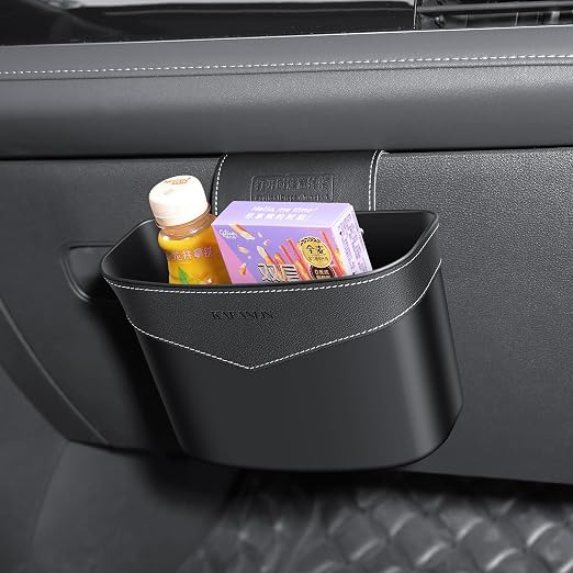 Car Trash Can Mini Trash Bin Garbage Organizer with Plastic Trash Bag Automotive Small Garbage Bin for Home Office Auto Vehicle Car Door Front Back Seat Storage Accessories Glovebox Trash Can