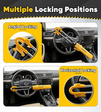 Steering Wheel Lock Adjustable Car Anti Theft Device Reinforced Steel Lock with Double Hook Design Car Locks with Keys Heavy Duty Lock for Cars Trucks SUVs Car Accessories Wheel Lock