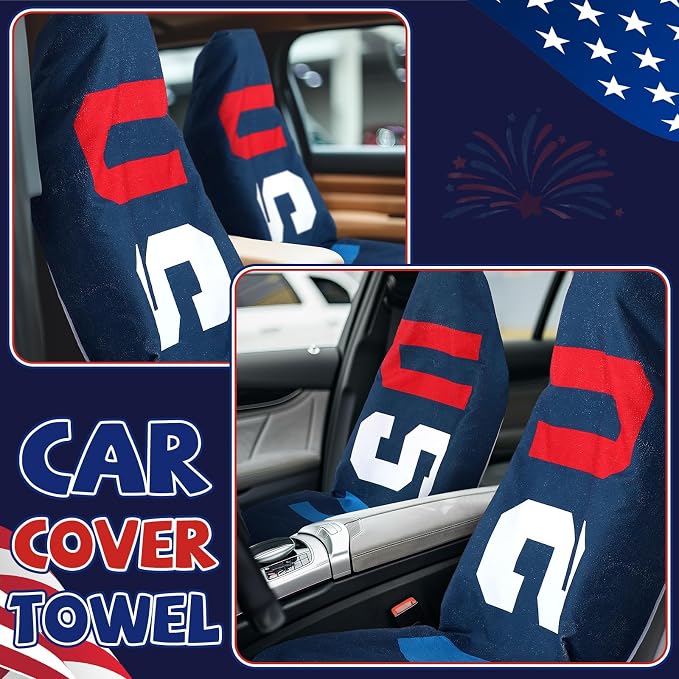 2 Pack Car Seat Towel Covers Athletic Running Towel Performance Microfiber Post Workout Sweat Washable Cover Non Slip for Seat Outdoor Sport (USA)