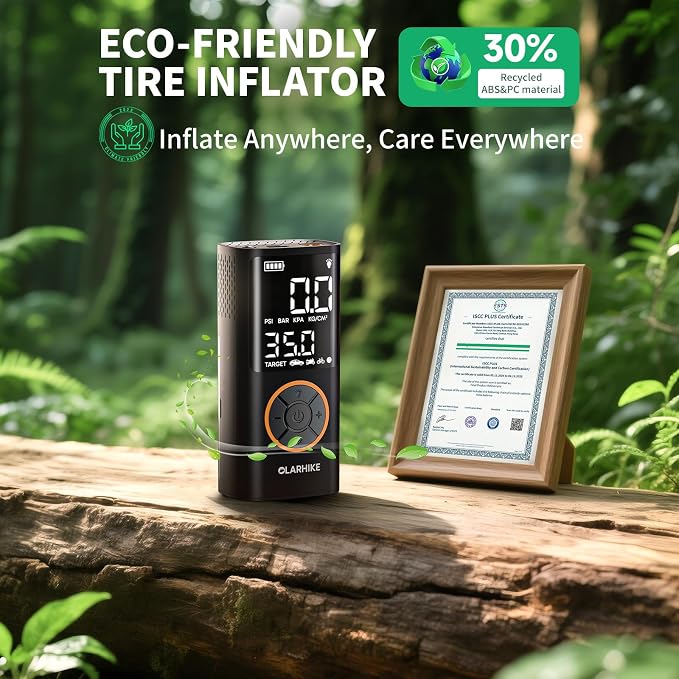 Tire Inflator Portable Air Compressor, Smart Dual Hose System, Auto Air Pump for Car Tires, Bike,Bicycle, Motorcycles,Electric Pump with LED Light & Digital Pressure Gauge