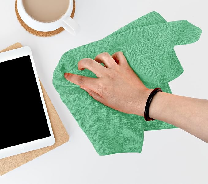 Microfiber Cleaning Cloths (Value Pack of 48) - Size 16 x 16 Inches, Highly Absorbent Cleaning Rags, Lint Free, Reusable and Washable, Microfiber Towels for Cars