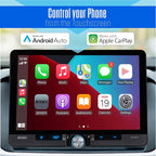 J1CA10FL 10.1-inch Certified Apple CarPlay Android Auto Wired or Wireless | Single DIN & Double DIN Touchscreen Car Stereo Radio | Bluetooth | Front & Rear Camera Inputs | USB Playback & Charge