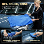 29PCS Car Cleaning Kit Interior Detailing for Men Women（Blue） | 17000PA High Power Handheld Cordless Car Vacuum Rechargeable, Detailing Brush Set, Windshield Cleaner Tool, Tire Brush