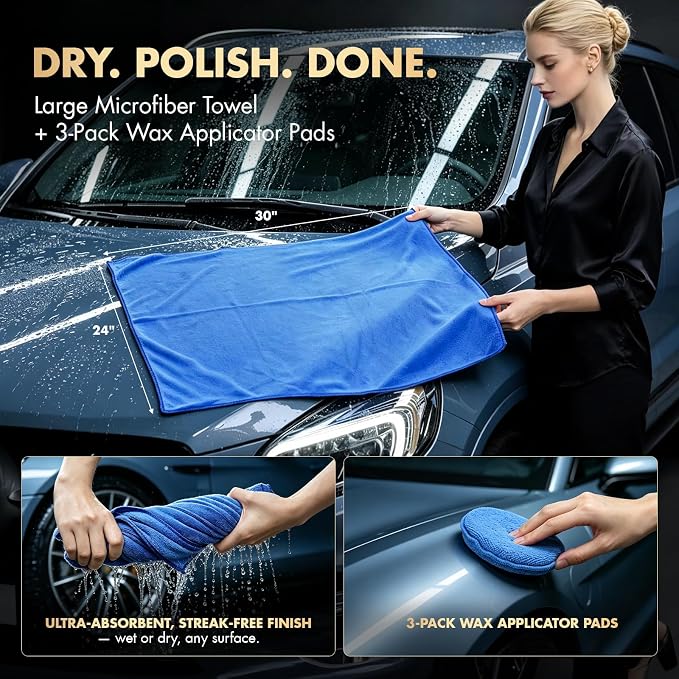 29PCS Car Cleaning Kit Interior Detailing for Men Women（Blue） | 17000PA High Power Handheld Cordless Car Vacuum Rechargeable, Detailing Brush Set, Windshield Cleaner Tool, Tire Brush