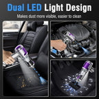 Handheld Car Vacuum Portable Cordless, Hand held Vacuum Cleaner & 22000 Pa High-Power Suction Air Duster for Car Cleaning, Home, Office, Pet Hair | Multi-Nozzle, Washable Filter, LED Light