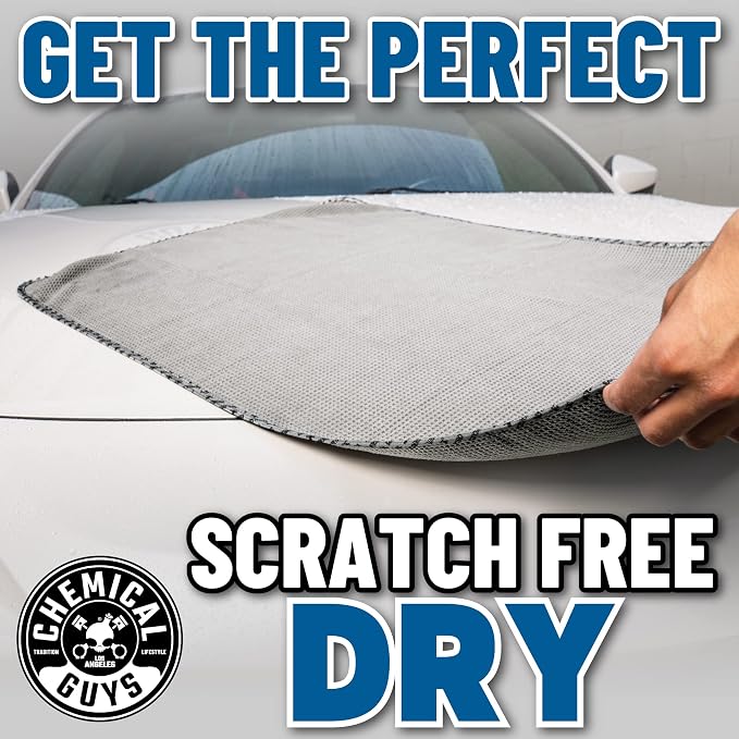 Waffle Weave Gray Matter Microfiber Drying Towel - 25" x 36",Premium Blend Microfiber Towel with Soft-Banded Edging for Scratch-Free Car Drying,Ultra Absorbent,(Pack of 12)