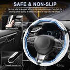 3pcs Carbon Fiber Anti-Skid Steering Wheel Cover, Waterproof & Segmented Butterfly Design, Universal 99% Vehicle Wheel Cover Protector, Car Interior Accessories (White-3pcs)