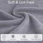 Microfiber Cleaning Cloth Roll - 100 Pack Tear Away Microfiber Paper Towels, Reusable, Washable, Scratch-Free, Kitchen Towels for Car, Home, Kitchen, Glass, Dishes(Cloud Gray)