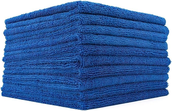 Edgeless 365 Microfiber Towels (10-Pack) Premium 70/30 Blend, Professional Polishing, Wax Removal, Auto Detailing, 365gsm, 16in x 16n, Royal Blue